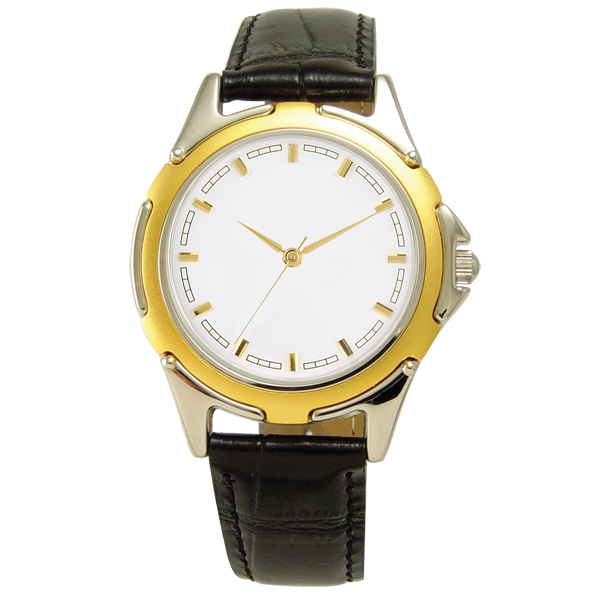 144-00WH  Two-Tone Allister Mens Dress Watch, White & Black