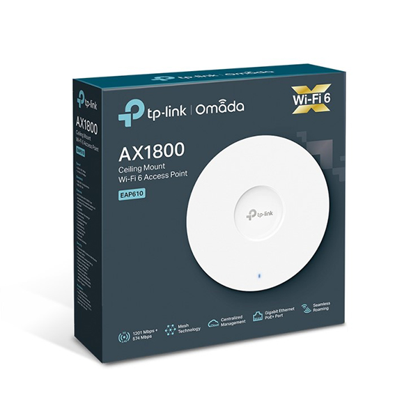 TP-Link EAP610-White AX1800 Wireless Dual Band Ceiling Mount Access Point, White -  Tp-link Usa Corporation