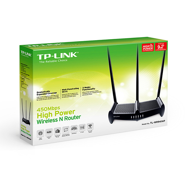 TP-Link WR941HP-Black 450Mbps High Power Wireless N Router - TL-WR941HP, Black -  Tp-link Usa Corporation