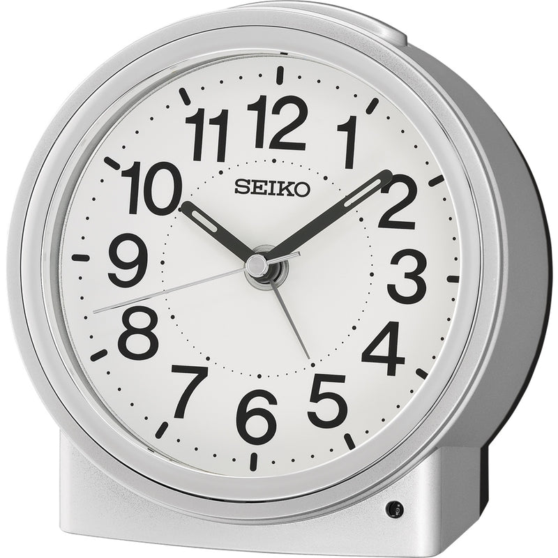 QHE199S Desk Alarm Clock, Silver -  Seiko