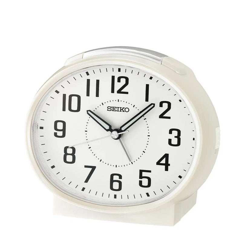 QHK059W Desk Alarm Clock, White -  Seiko