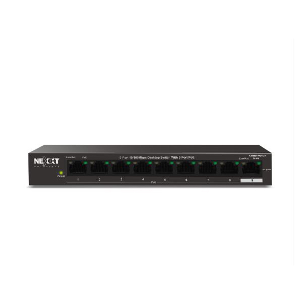 Picture of Nexxt ASBDTPO4U1 9-Port PoE Plus Fast Vertex 900 Plus Desktop Ethernet Switch