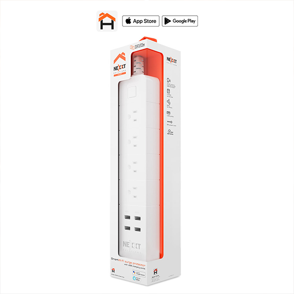 NHP-E610 Smart Home Wi-Fi Surge Protector, White -  NEXXT