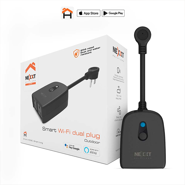 NHP-O610 Smart Home Outdoor Wi-Fi Dual Plug, Black
