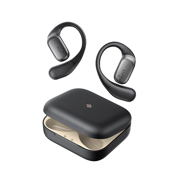 Picture of MATSUDA x HAVIT MAT-HAKOWS902-BLK Havit Open Ear Headphones with Mic Black&#44; Bluetooth Earbuds with Earhooks&#44; Fast Charging&#44; 7HRS Playtime&#44; Compatible with iPhone & Android