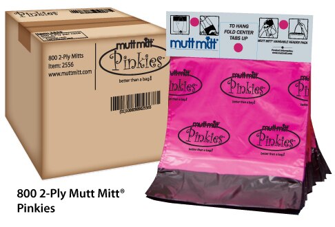 Picture of Mutt Mitt 2556 9 x 13.25 in. Hood Doggie Waste Bags- 2 Ply Breast Cancer Awareness Pinkies - 800 per Case