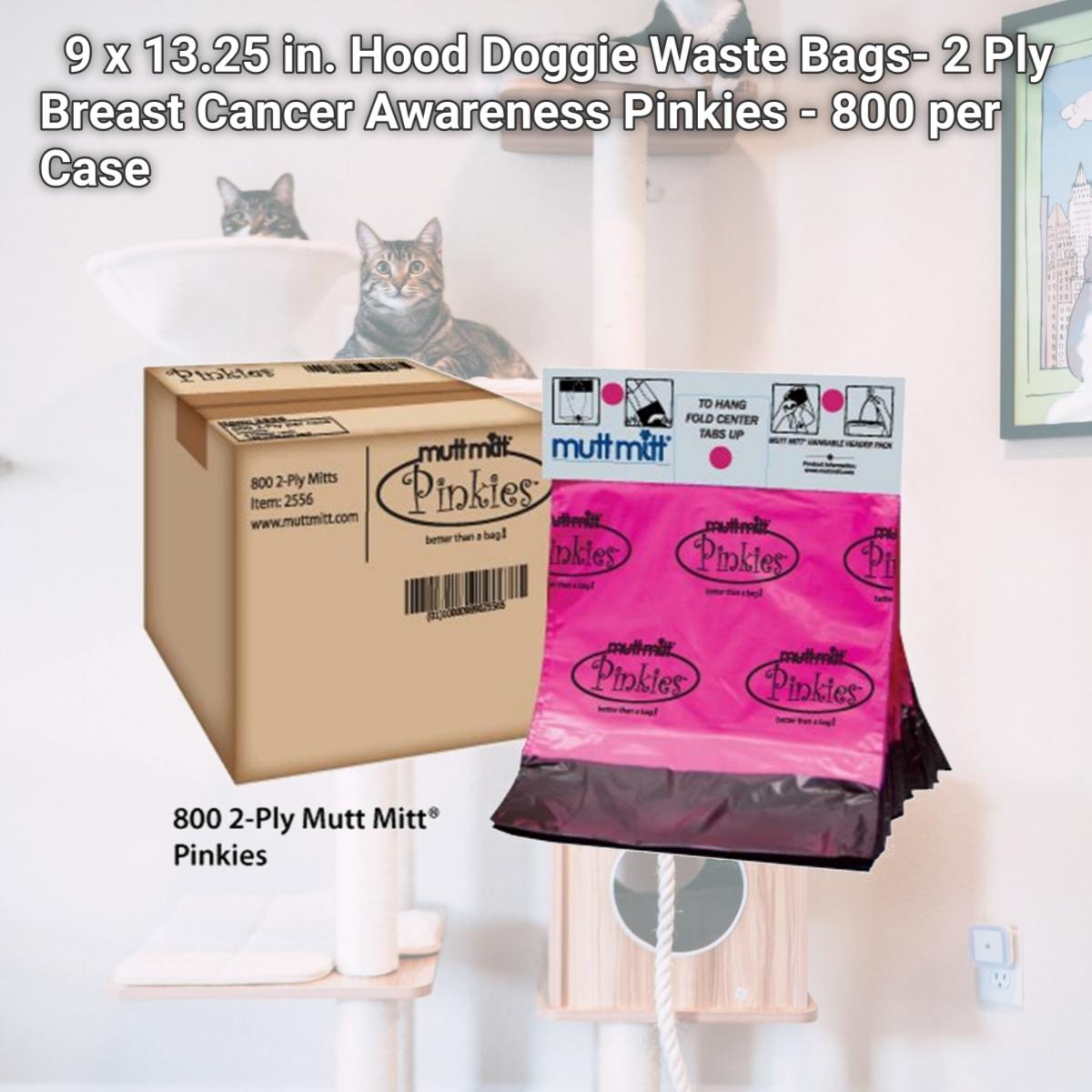 Picture of Mutt Mitt 2556 9 x 13.25 in. Hood Doggie Waste Bags- 2 Ply Breast Cancer Awareness Pinkies - 800 per Case