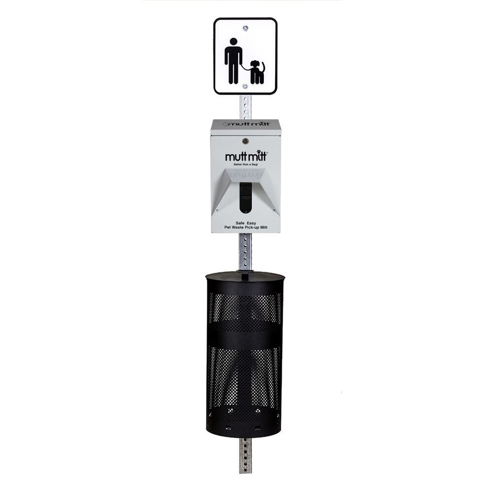 1007 Dog Waste Complete Station Singles, White