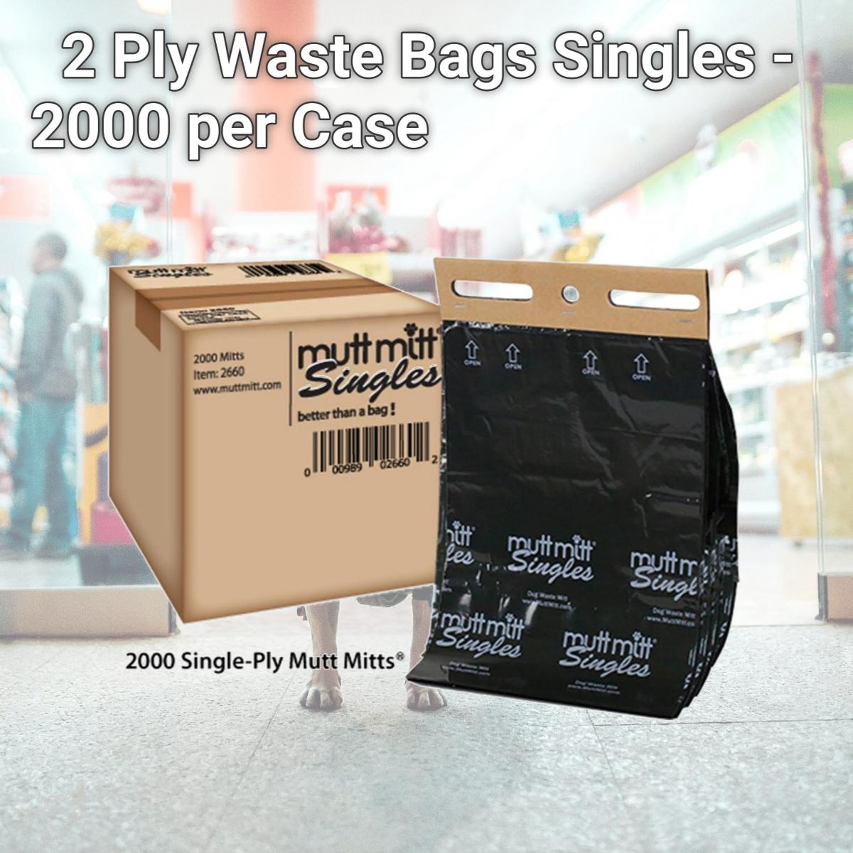 Picture of Mutt Mitt 2660 2 Ply Waste Bags Singles - 2000 per Case
