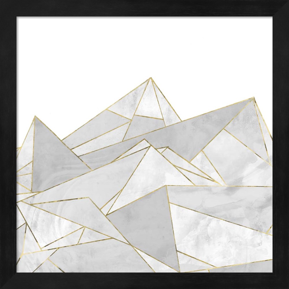 Metaverse R949341-0120000-AEAAAAEAN4 13.25 x 13.25 in. Marbled Geo Mountains I Framed Wall Art by Posters International Studio