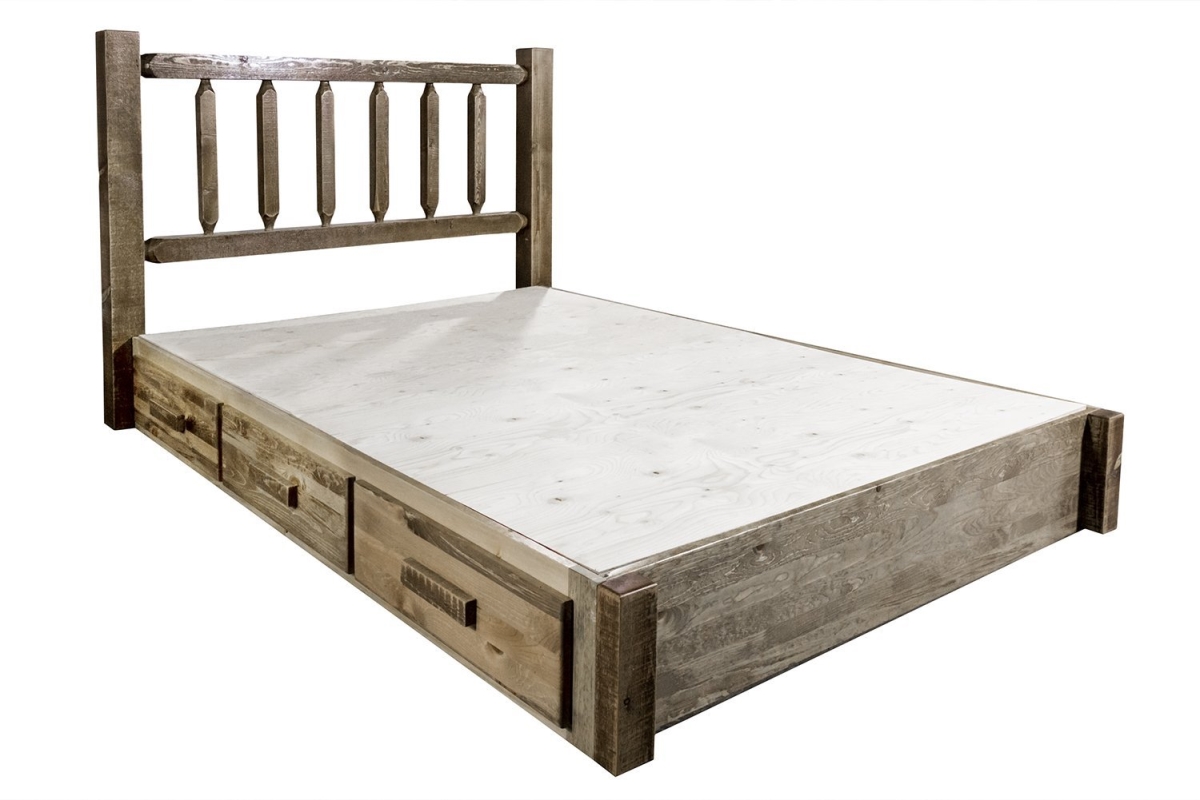 Picture of Montana Woodworks MWHCSBPFSL Homestead Collection Full Platform Bed with Storage, Stain & Lacquer Finish