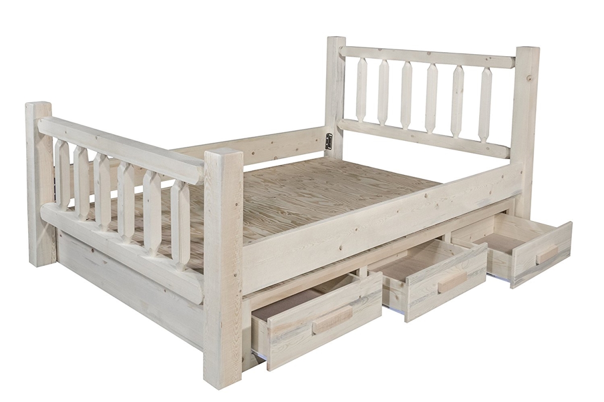 Picture of Montana Woodworks MWHCSBT Homestead Collection Twin Bed with Storage, Ready to Finish
