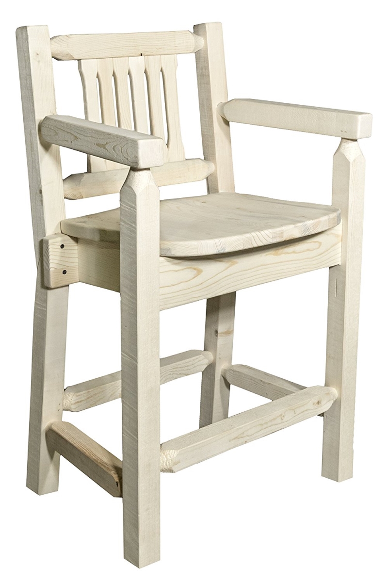 Picture of Montana Woodworks MWHCBSWCAS24 Homestead Collection Counter Height Captains Barstool, Ready to Finish