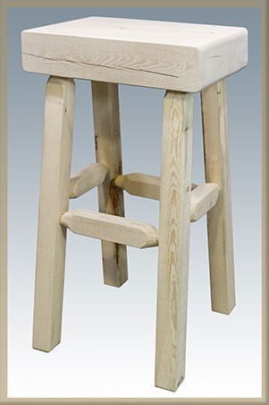 Picture of Montana Woodworks MWGCBNHL24 Homestead Collection Counter Height Half Log Barstool