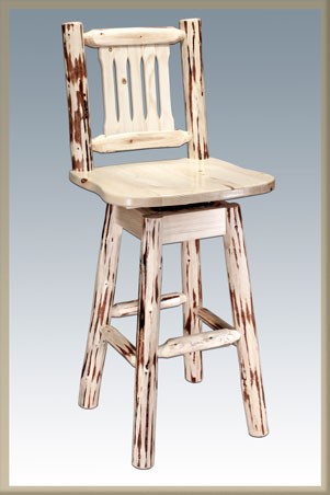 Picture of Montana Woodworks MWBSWSNR24 Montana Collection Counter Height Barstool with Back & Swivel