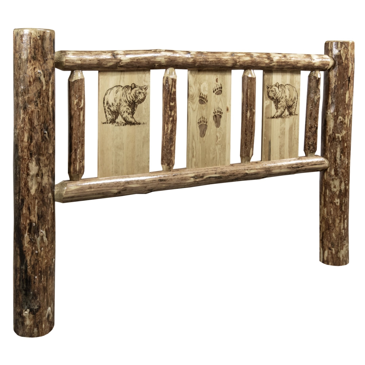 Picture of Montana Woodworks MWGCTHBLZBEAR Glacier Country Headboard with Laser Engraved Bear Design - Twin Size
