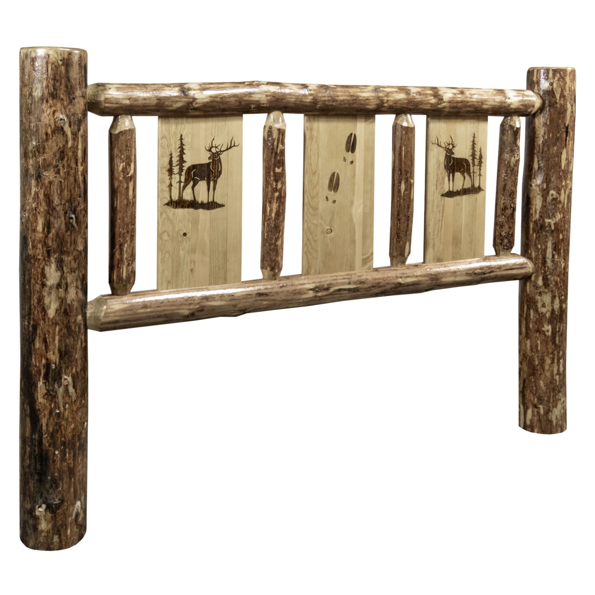 Picture of Montana Woodworks MWGCFHBLZELK Glacier Country Collection Headboard with Laser Engraved Elk Design - Full Size