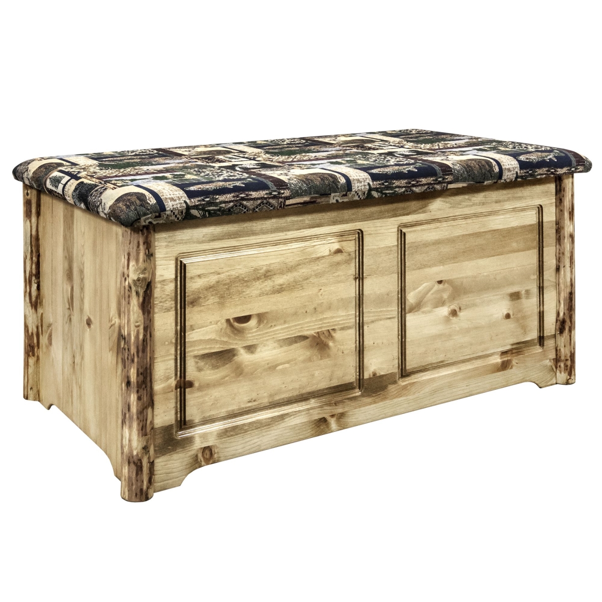 Picture of Montana Woodworks MWGCSBCSWOOD Glacier Country Small Blanket Chest, Woodland Upholstery