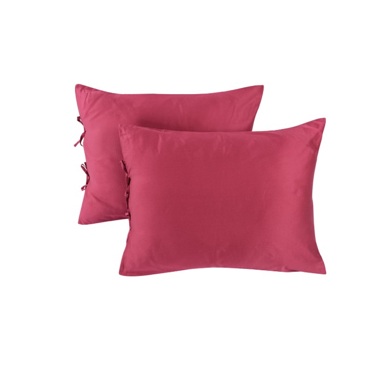 BLOSSOM 5012 Floral Print Euro Sham Pillow Cover Case - 20 x 36 in. - Maroon & White