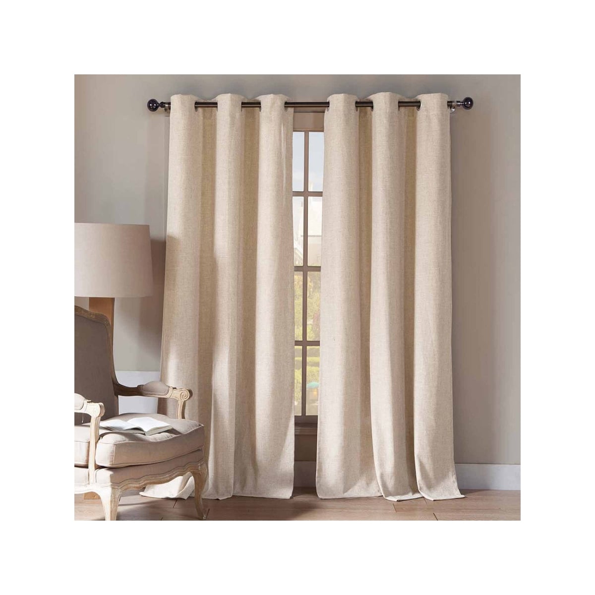 KEDLN-48 -10086 Linen Textured Decorative Throw Pillow Cushion Cover Case - 20 x 20 in. - Beige