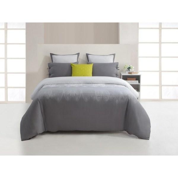 INGRID 5301 Ingrid Duvet Set with 300 Thread Count - King Size - Warm Gray - Pack of 6
