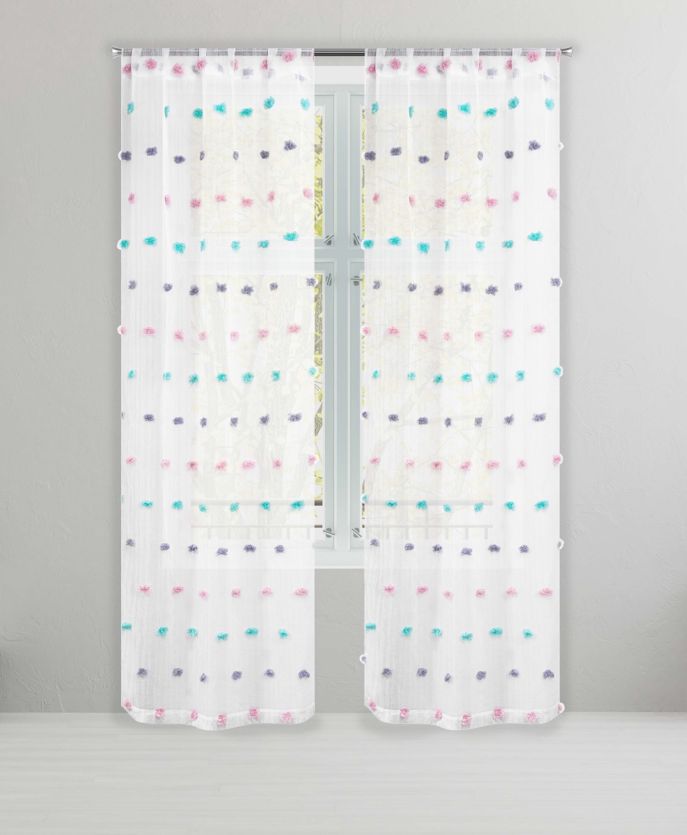 AVRML-12 -17283 84 in. Aviana Window Curtain Panel Pair - Blush, Mint & Lavender