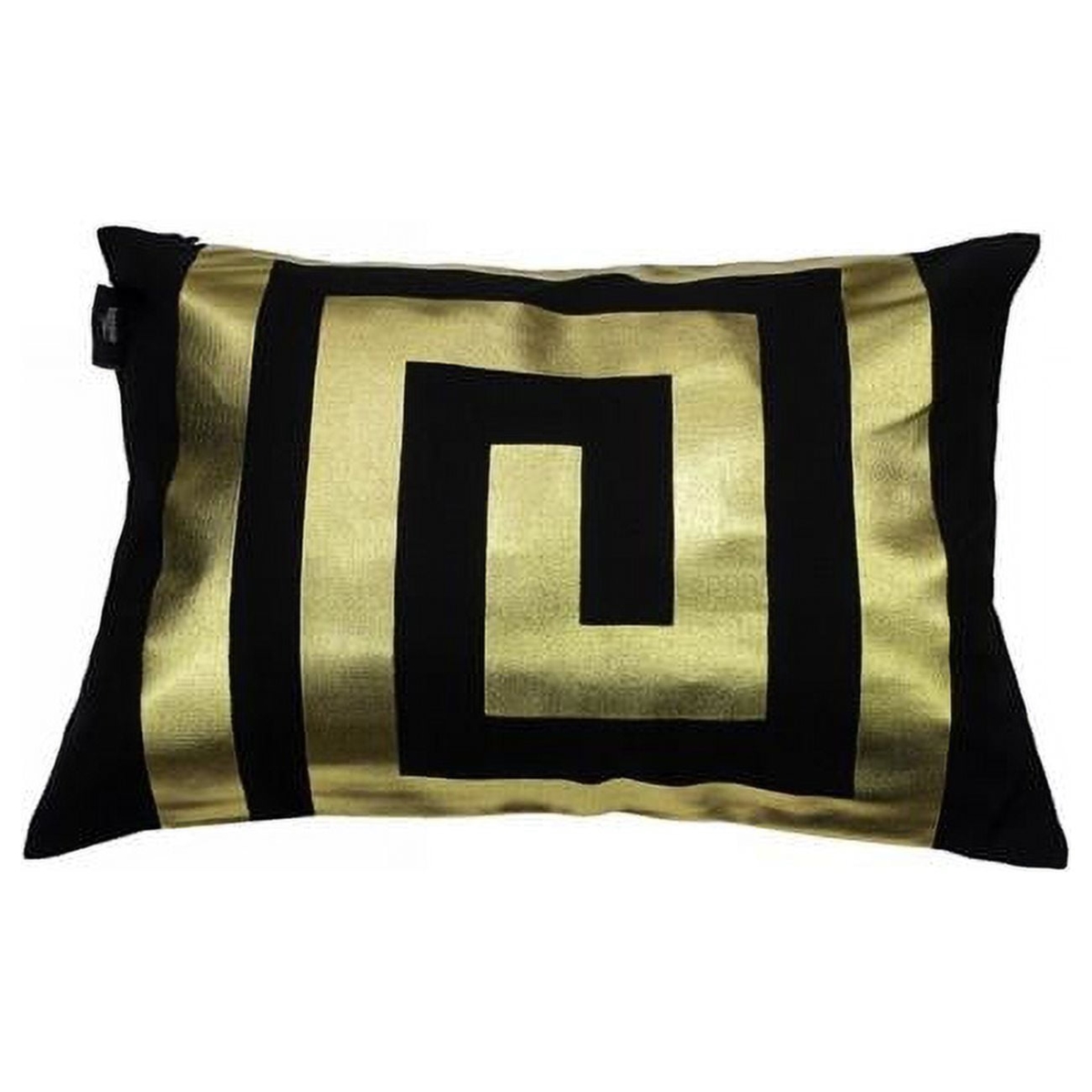 JADB2-48 -11177 Metallic Geometric Decorative Throw Pillow Cushion Cover Case - 14 x 20 in. - Black & Gold