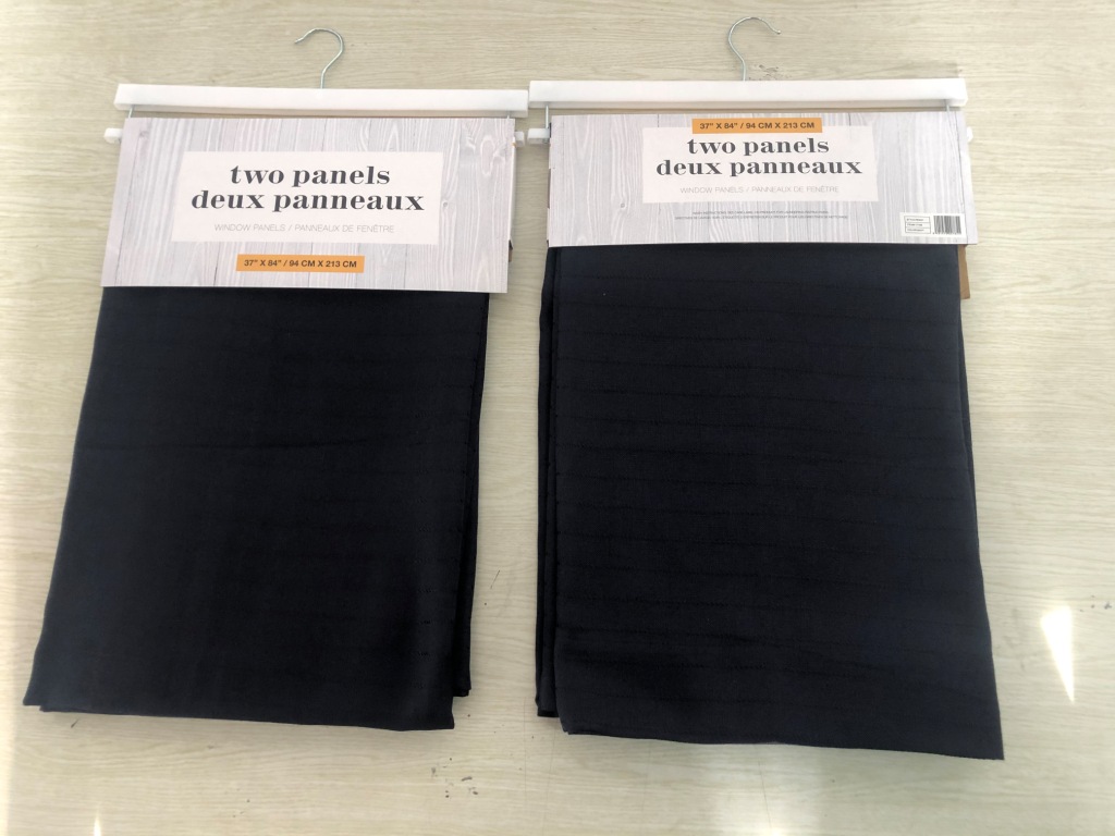 RERNV-12 -17188 Striped Room Darkening Thermal Rod Pocket Window Curtains for Living Room & Bedroom Panels - 38 x 84 in. - Navy Blue - Set of 2