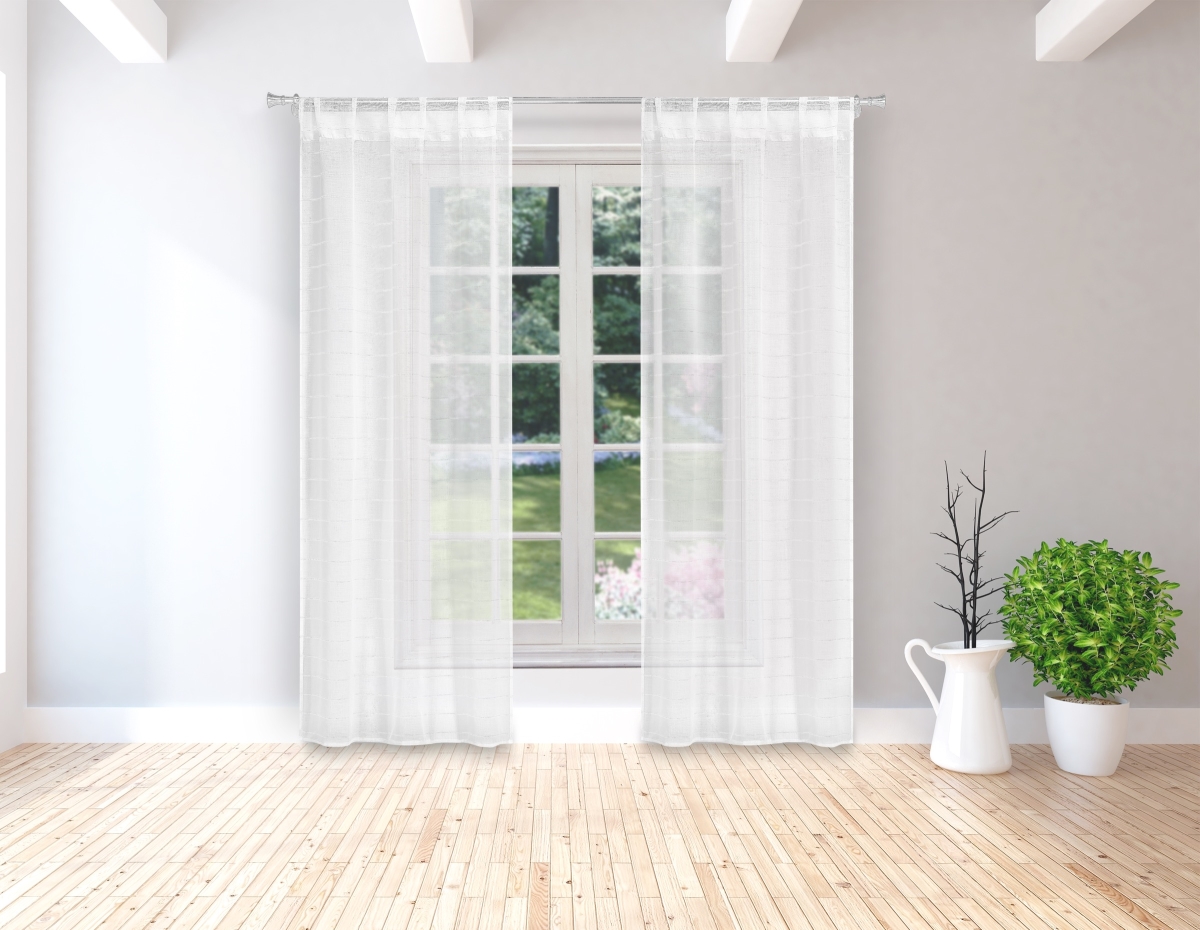 YVRWH-12 -16029 84 in. Yvette Window Curtain Panel Pair - White