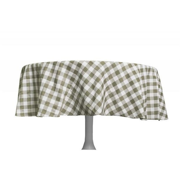 KINGSTON 12354D-12 Buffalo Plaid Gingham Checkered Tablecloth Linens for Kitchen Home Decor - 70 in. - Taupe