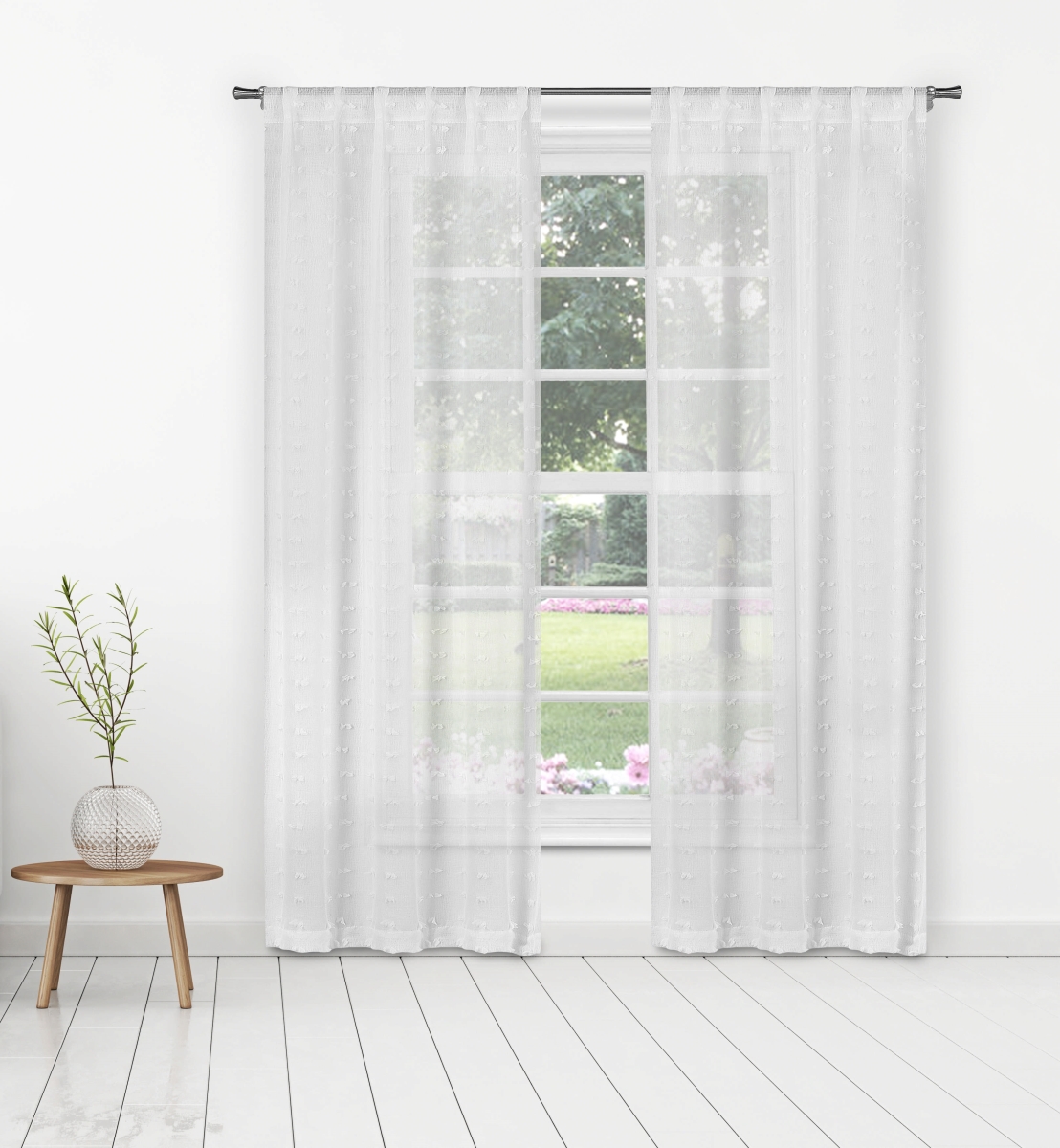 DARWH-12 -15609 84 in. Dawsyn Window Curtain Panel Pair - White