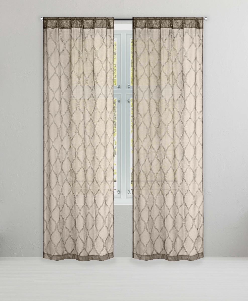 WIRTP-12 -17140 84 in. Wilma Window Curtain Panel Pair - Taupe