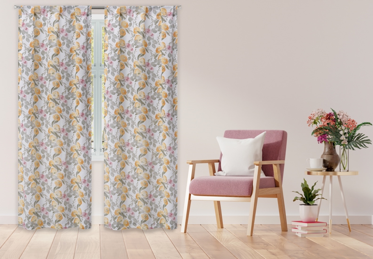 PARWM-12 -17254 84 in. Parker Window Curtain Panel Pair - White & Multi Color