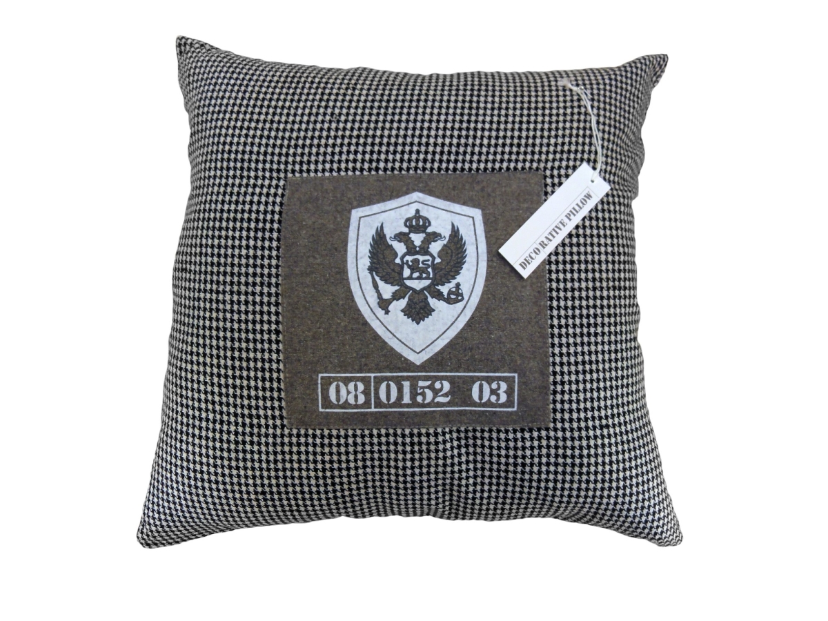 PHDLG-48 -1869 Princeton Checkered Decorative Throw Pillow Cushion Cover Case - 20 x 20 in. - Gray