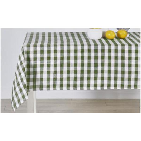 KINGSTON 12358D-12 Buffalo Plaid Gingham Checkered Tablecloth Linens for Kitchen Home Decor - 54 x 72 in. - Sage Green