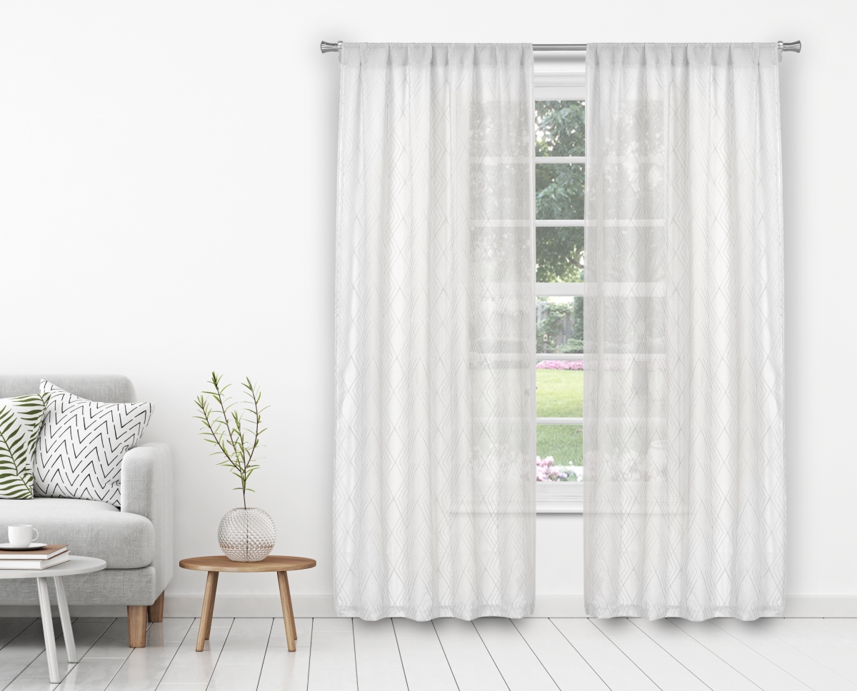 GRRWH-12 -16265 84 in. Greer Window Curtain Panel - White, Pack of 2