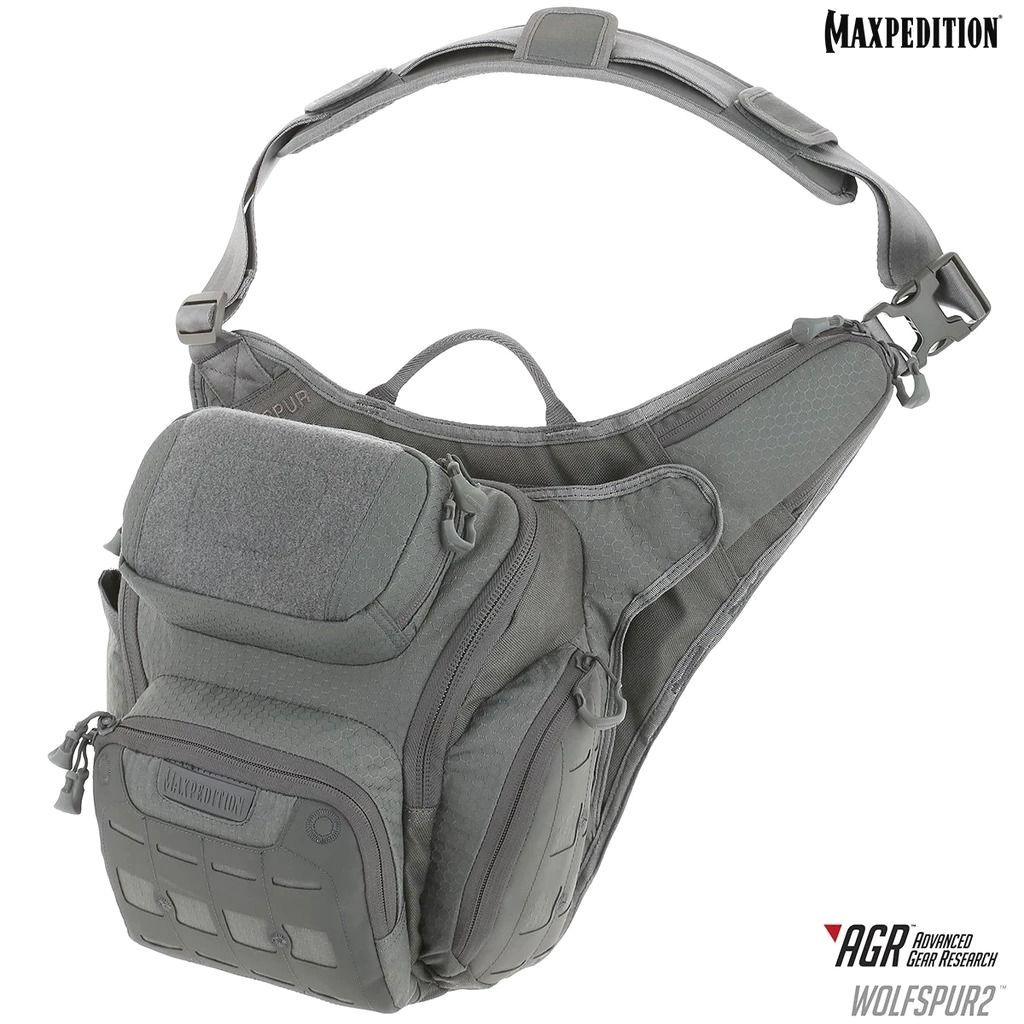 Picture of Maxpedition WLF2GRY Wolfspur v2.0 Crossbody Shoulder Bag, Gray