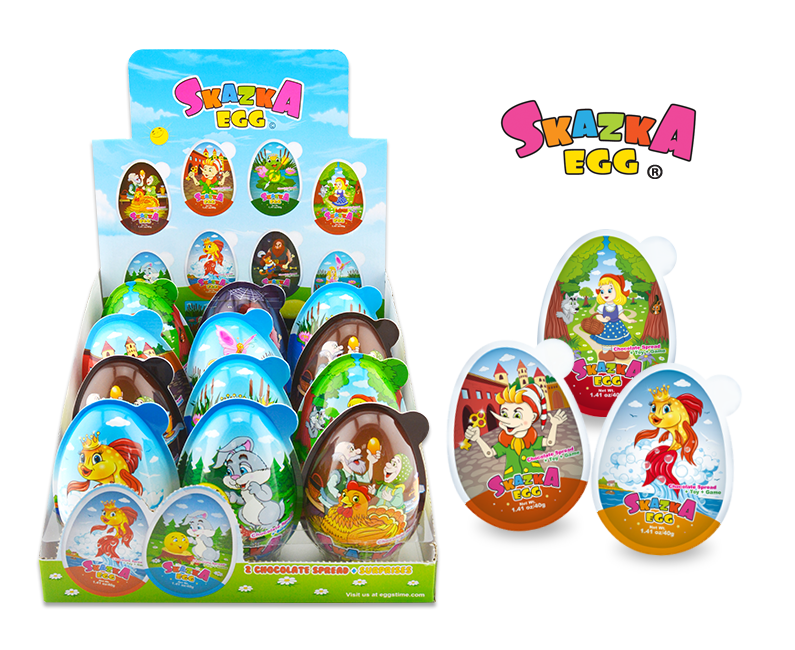 Picture of Skazka Egg SE12 1.4 oz Giant Egg with 2 Cups of Choco & Surprises - Pack of 3