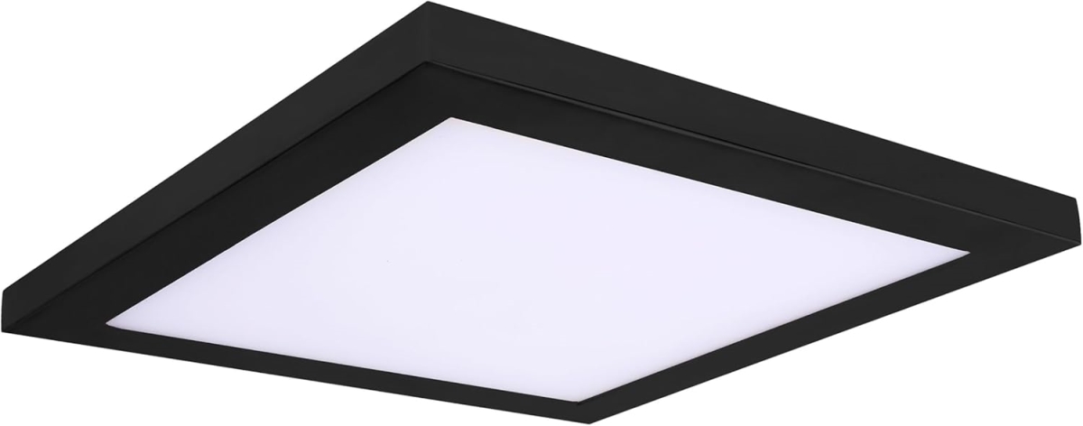 LED-SM13DL-BLK-W 13 in. LED Square Durable Metal Construction Dimmable Downlight for 3 in. or 4 in. J-Box, Black & White Diffuser