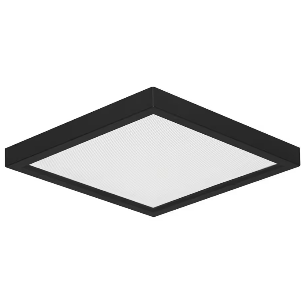 LED-SM63DL-BLK 5.5 in. LED Edge Dimmable Square Light - Black & White Diffuser - 3000K