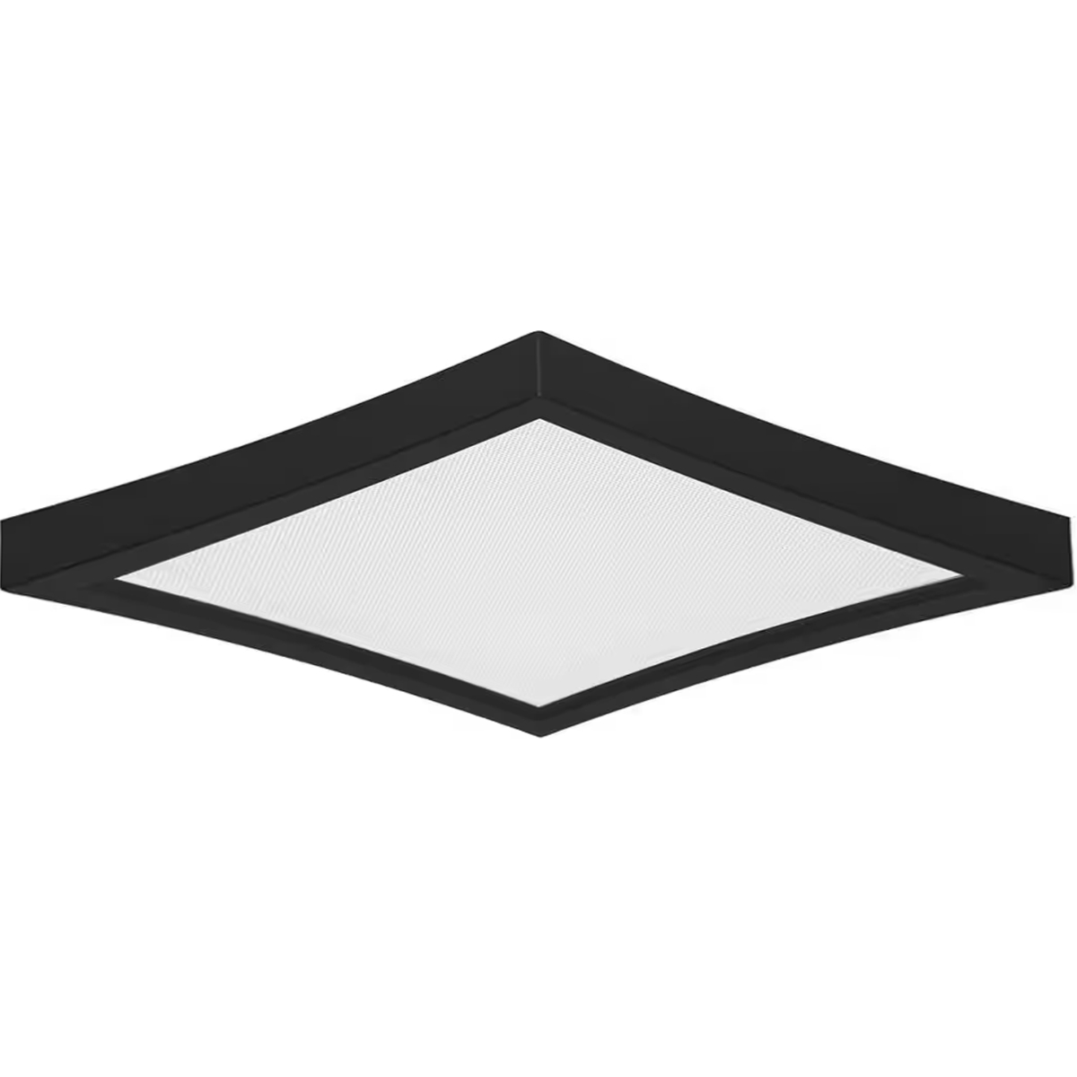 LED-SM8-BLK 7 in. LED Edge Dimmable Square Light - Black & White Diffuser - 3000K