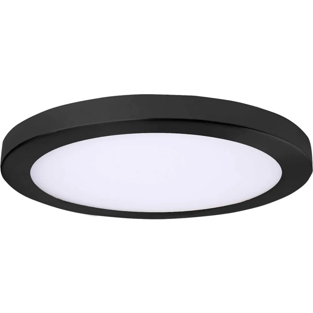 LED-SM15DL-BLK 15 in. 40W 120V Round Platter LED Flush Mount Light, Black - 3000K