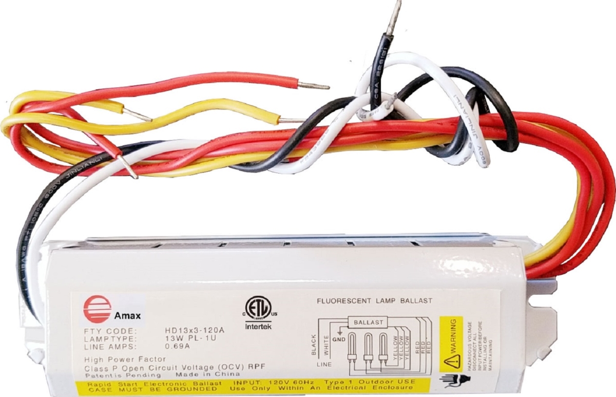 Picture of Amax lighting HD13X3-120A Amax lighting HD13X3-120A 120-Volt 6.63 in. Electronic Ballast 3-PL 13-Watt Lamps