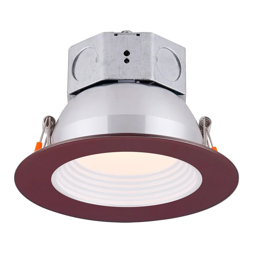 LED-BR4P-BZ 4 in. 9W 120V Round LED Baffle Recess Down Light, Bronze - 3000K