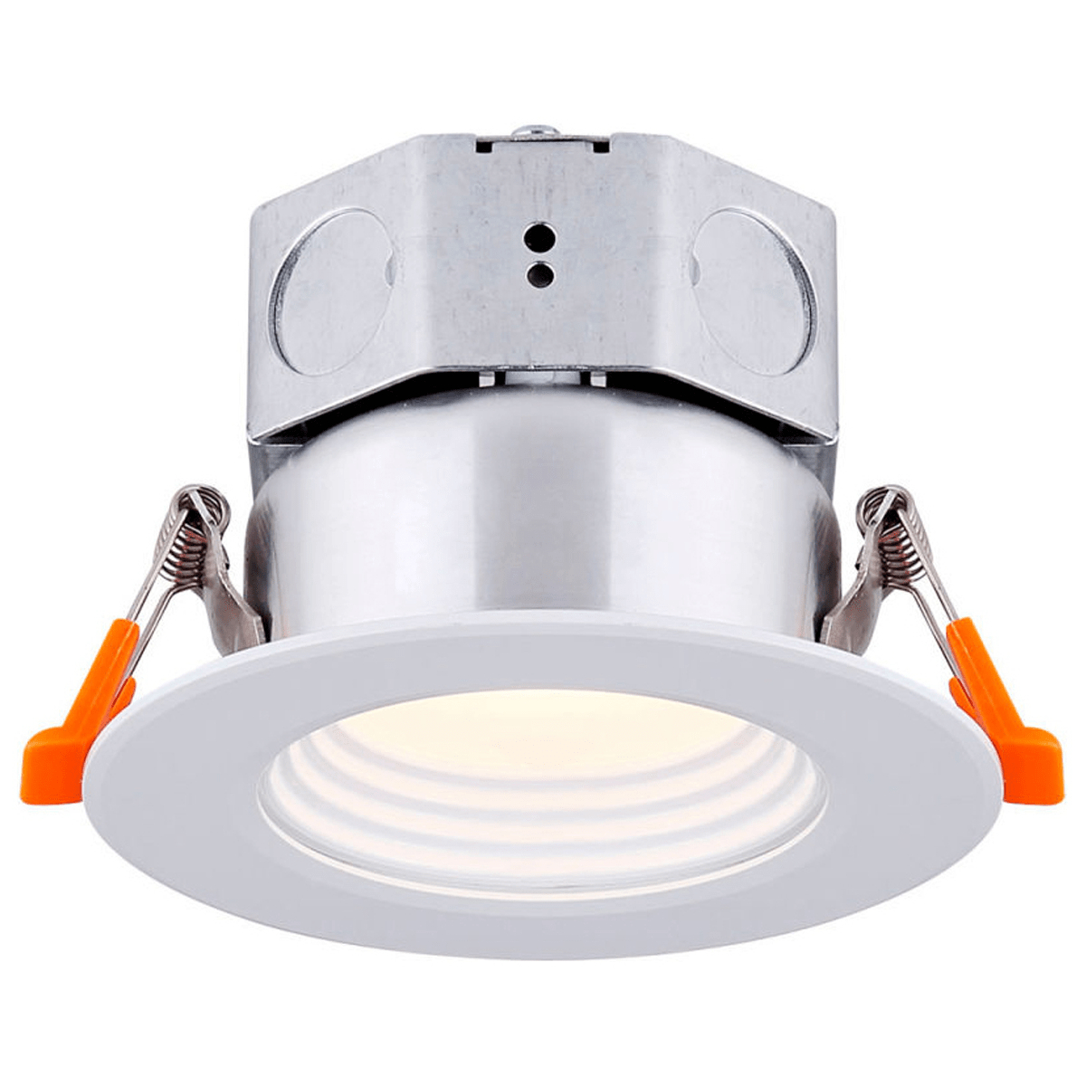 LED-BR4P-BN 4 in. LED Baffle Light with Self-Junction Box - White Diffuser - 3000K