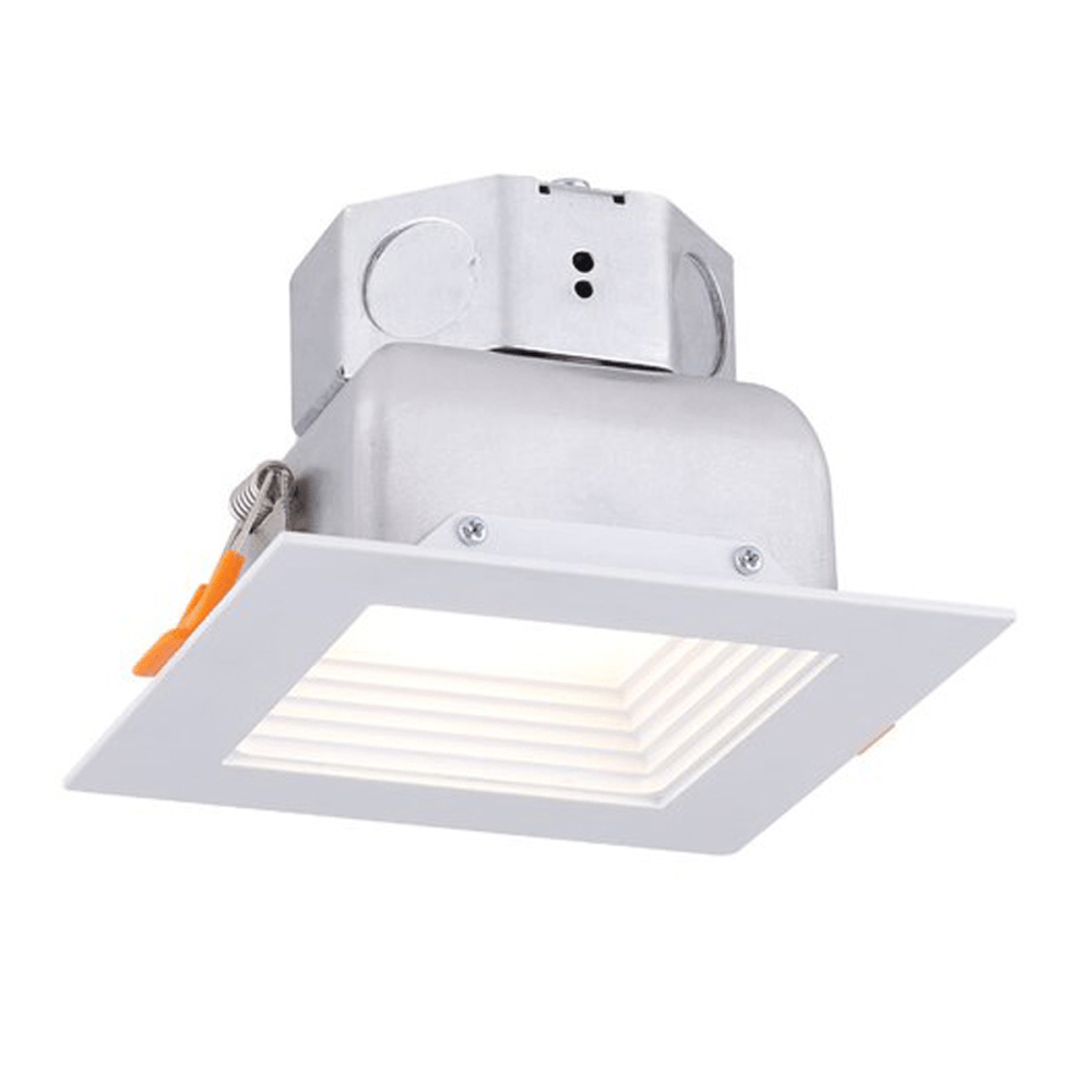 LED-BR4P-WT-SQ 4 in. LED Square Baffle Light with Self-Junction Box, White Diffuser - 3000K