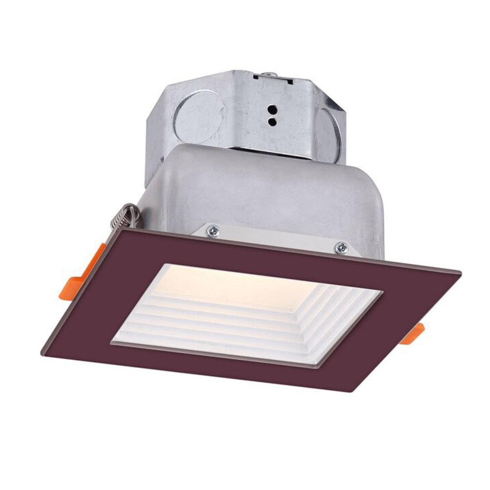 LED-BR4P-BZ-SQ 4 in. LED Square Baffle-Light with Self-Junction Box - White Diffuser - 3000K
