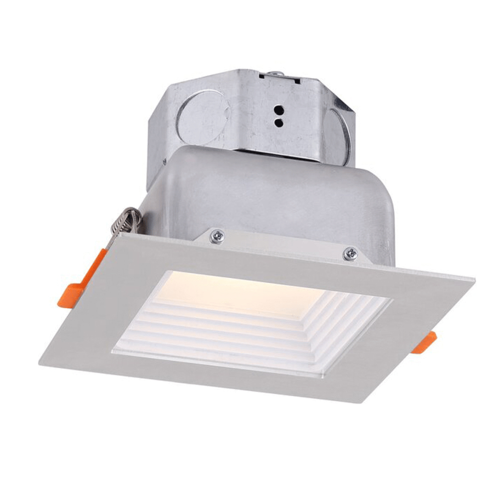 LED-BR4P-BN-SQ 4 in. LED Square Baffle Light with Self-Junction Box - White Diffuser - 3000K