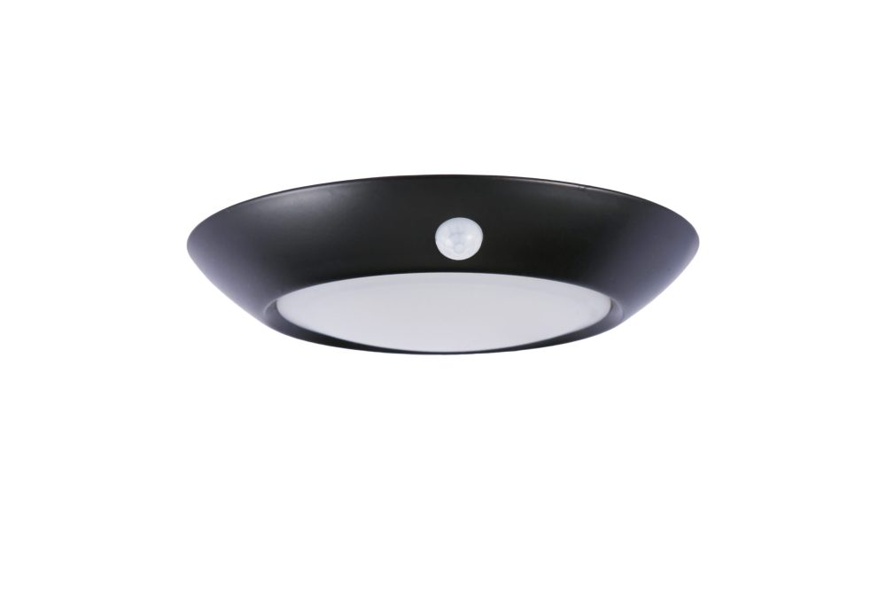 LED-4LM-BLK 4 in. LED Disc Light - Black & White Opal Diffuser - 3000K