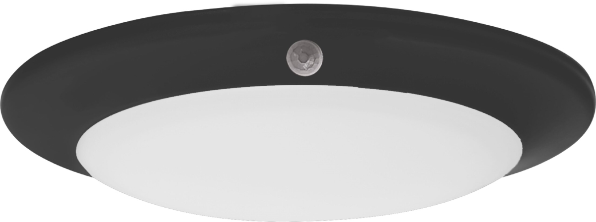 LED-M6L-BLK 6 in. LED Disc Light - Black & White Opal Diffuser - 3000K